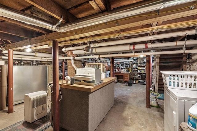 view of unfinished basement