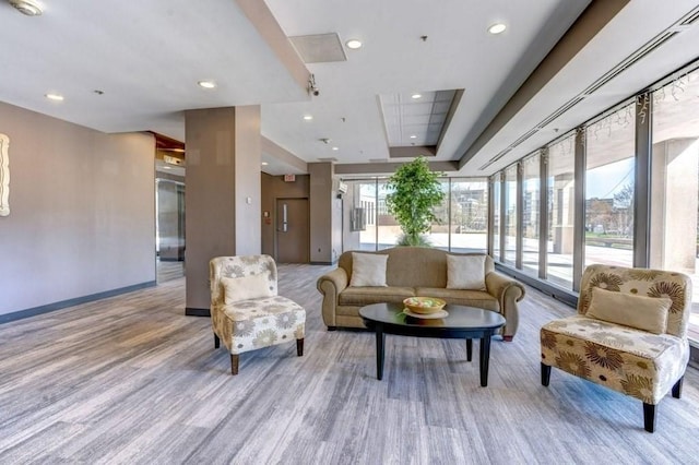 community lobby featuring recessed lighting
