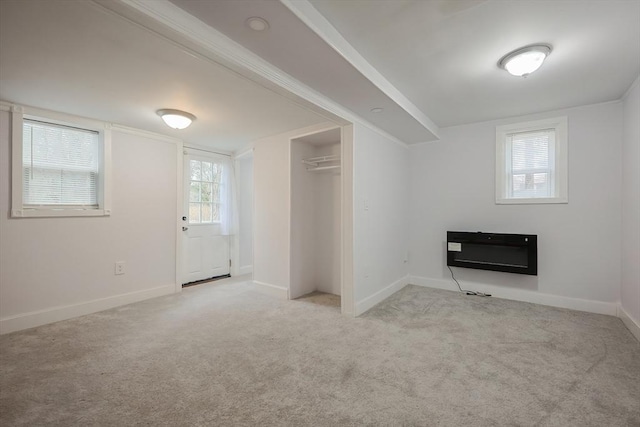 73 Laurie Ave, Abington, MA 02351 - below grade area featuring baseboards and light colored carpet