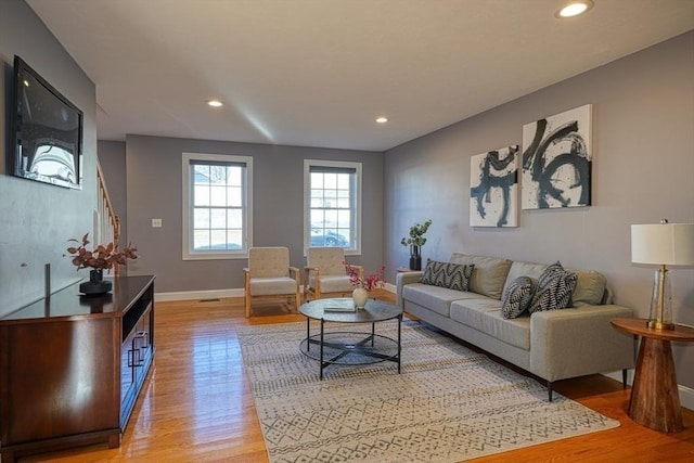 living room featuring hardwood / wood-style floors