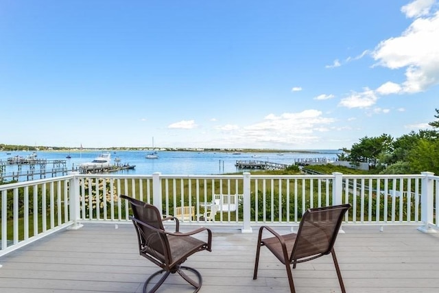188 S St, Yarmouth, MA 02664 - wooden terrace featuring a water view