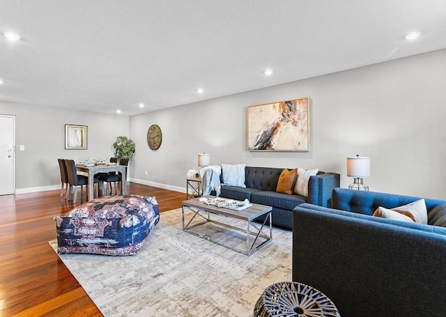 living room featuring hardwood / wood-style flooring