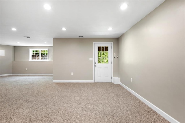 233A Green St Unit A, Boylston, MA 01505 - spare room featuring recessed lighting, light colored carpet, and baseboards