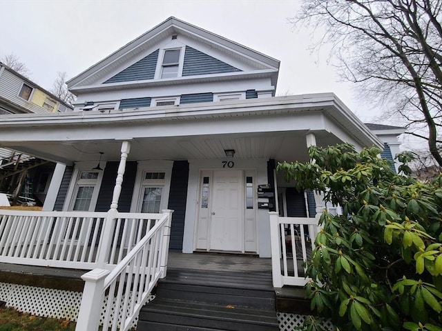 view of front of property with covered porch