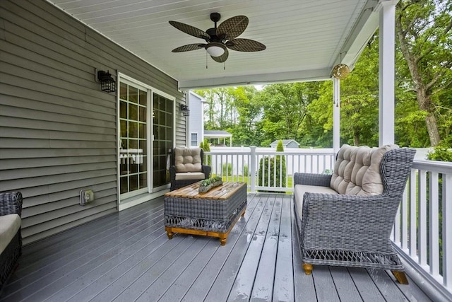 210 Naismith, Springfield, MA 01104 - wooden terrace featuring a ceiling fan