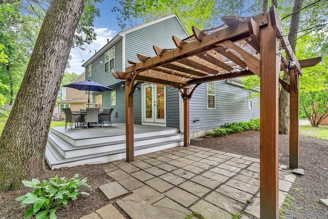 12 Blueberry Ln, Hudson, MA 01749 - view of patio / terrace featuring a pergola, french doors, and outdoor dining area