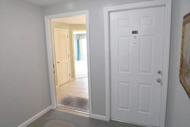 interior space featuring tile patterned flooring