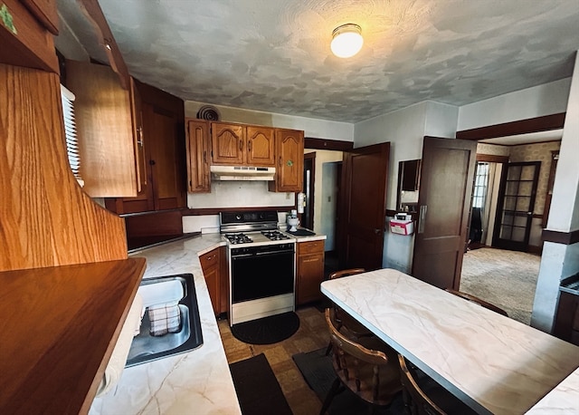 kitchen featuring white gas range oven