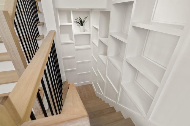 2 Collier Rd, Scituate, MA 02066 - staircase featuring wood finished floors