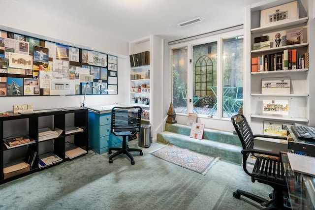 home office featuring carpet