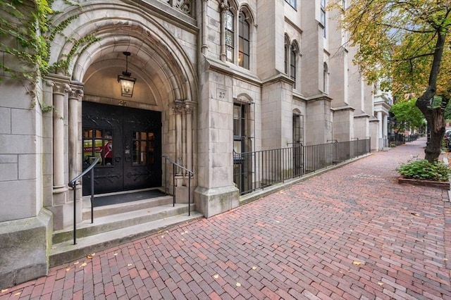 view of exterior entry with french doors