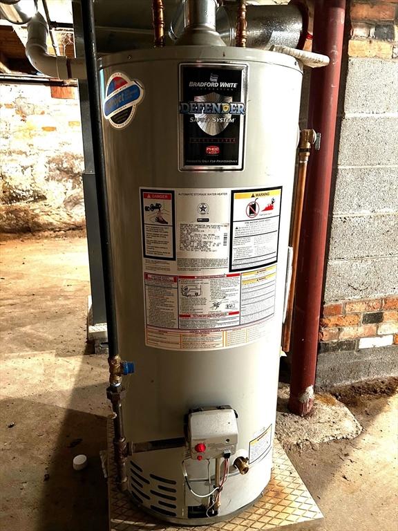 utilities featuring gas water heater
