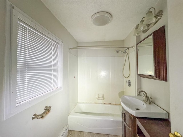 66 Taylor St, Holyoke, MA 01040 - full bathroom with vanity, shower / washtub combination, and a textured ceiling