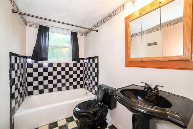 213 Nashua Rd, Billerica, MA 01862 - full bathroom with a bathtub and tile patterned floors