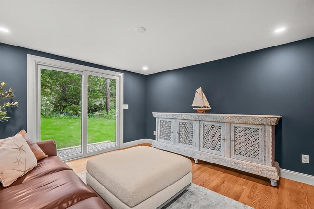 3 Laurie, Harwich, MA 02646 - living area featuring wood finished floors, baseboards, and recessed lighting