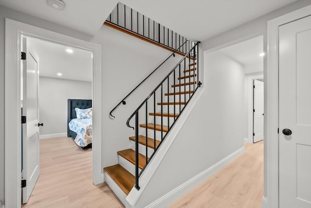 3 Laurie, Harwich, MA 02646 - staircase with wood finished floors, baseboards, and recessed lighting