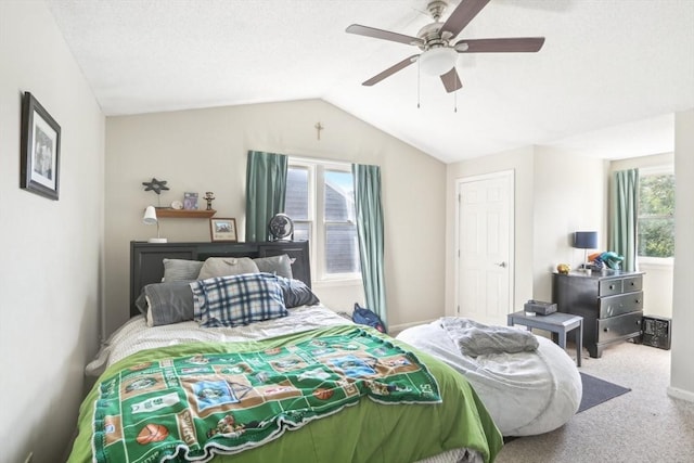 23 Jasmine Ct, Dracut, MA 01826 - bedroom with carpet floors, vaulted ceiling, and ceiling fan