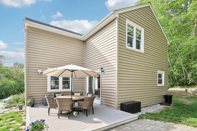 23 Jasmine Ct, Dracut, MA 01826 - wooden terrace featuring outdoor dining area