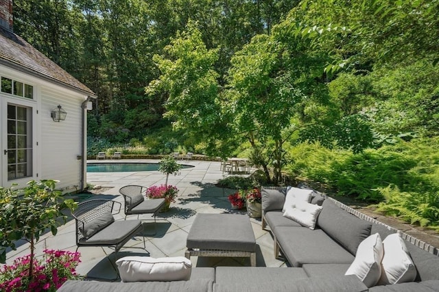 view of patio / terrace featuring an outdoor living space