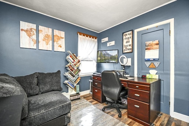 office space featuring hardwood / wood-style flooring