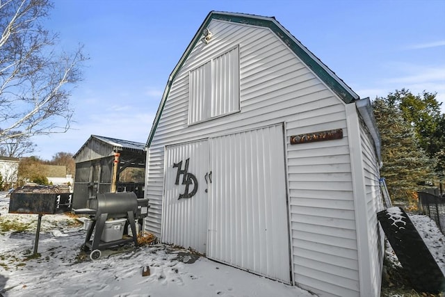 view of snow covered structure