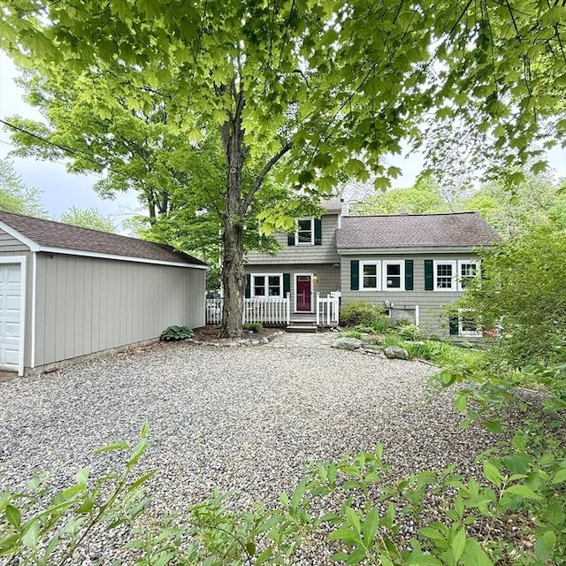 5 Emery Ct, Stoneham, MA 02180 - view of front facade with a deck and an outbuilding