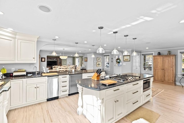 kitchen with stainless steel appliances and recessed lighting