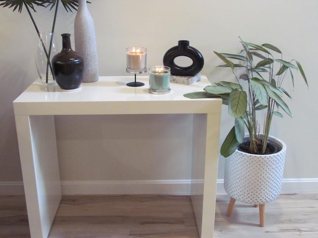 interior details with hardwood / wood-style floors