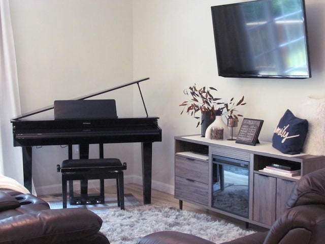 living room featuring light wood-type flooring