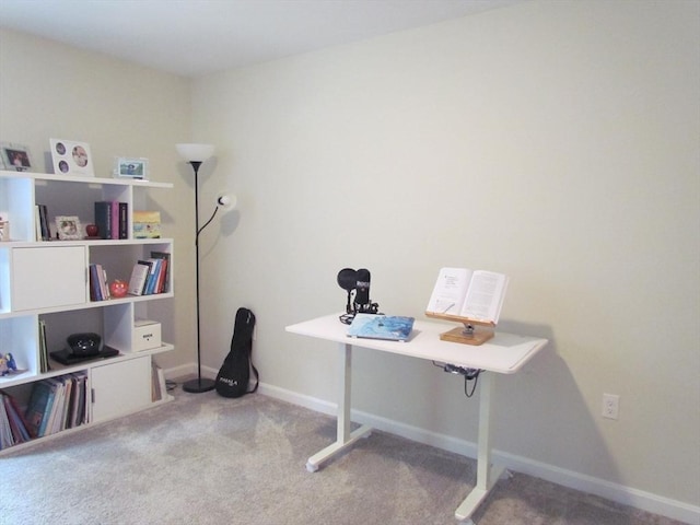 office with light colored carpet