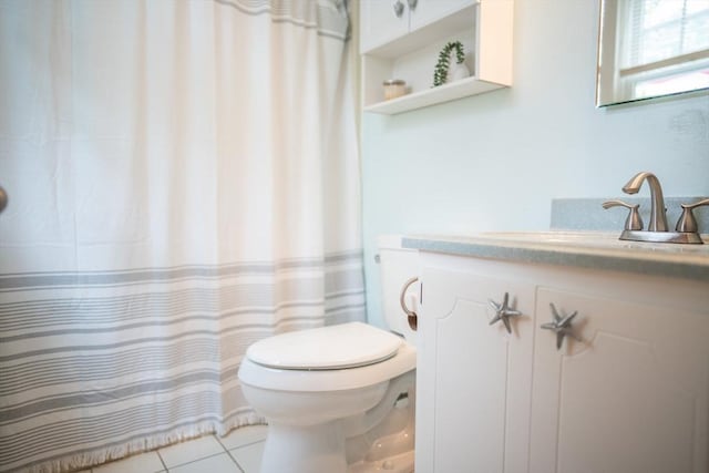 10 Kellies Path, Eastham, MA 02642 - full bath with vanity, tile patterned floors, and a shower with shower curtain