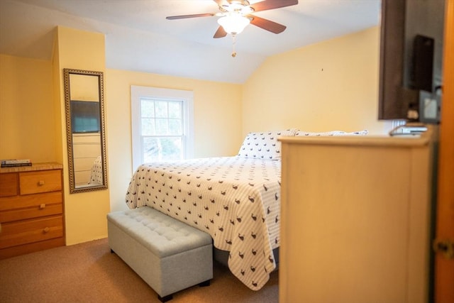 10 Kellies Path, Eastham, MA 02642 - carpeted bedroom featuring vaulted ceiling and a ceiling fan