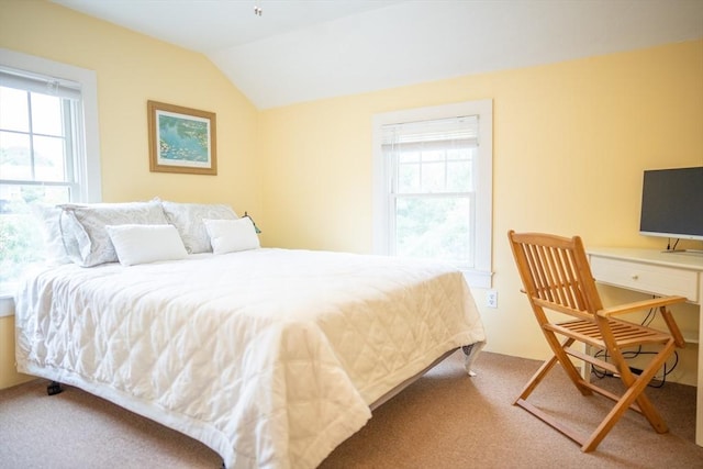 10 Kellies Path, Eastham, MA 02642 - carpeted bedroom featuring vaulted ceiling and a desk