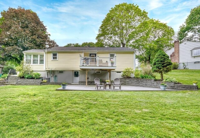277 Ridgewood Dr, Norwood, MA 02062 - back of house featuring a patio area, a yard, and a wooden deck
