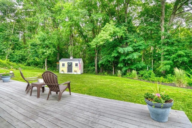 277 Ridgewood Dr, Norwood, MA 02062 - deck with a storage unit and a yard