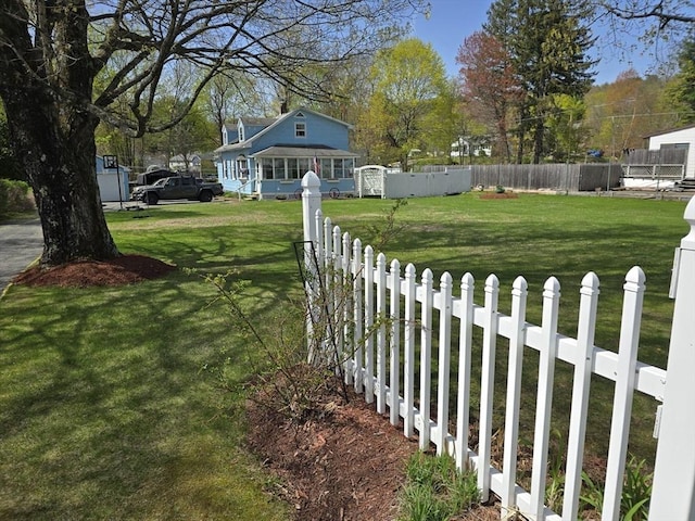 view of yard featuring fence
