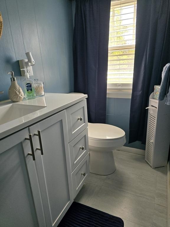 bathroom featuring vanity and toilet
