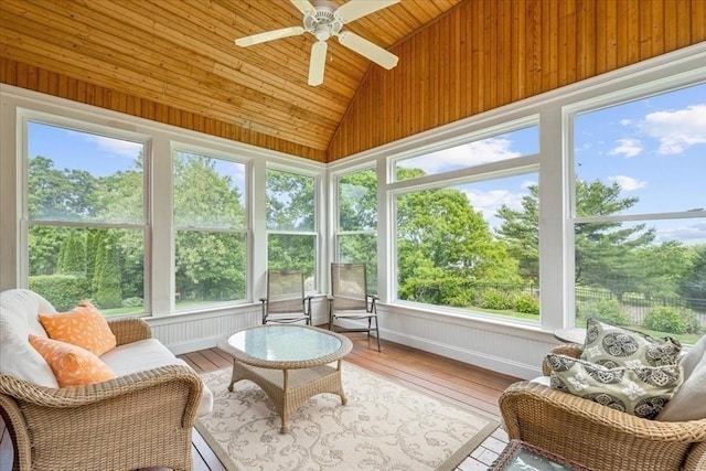 89 Standish Rd, Bourne, MA 02562 - sunroom / solarium featuring vaulted ceiling and a ceiling fan