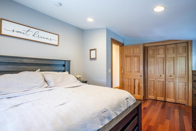 3846 Pawtucket, East Providence, RI 02915 - bedroom featuring dark wood-style flooring, recessed lighting, and a closet
