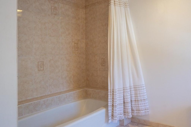 3846 Pawtucket, East Providence, RI 02915 - bathroom featuring shower / bath combo with shower curtain and tile patterned flooring