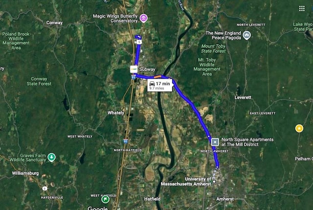 14 Plain Rd E Unit B, Deerfield, MA 01373 - aerial view of property's location