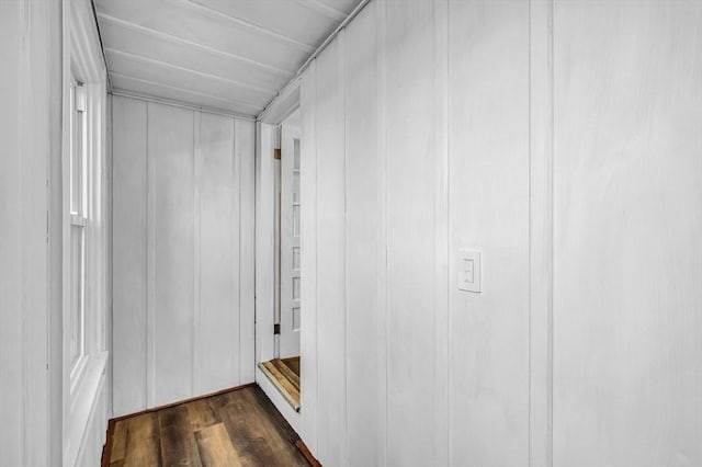 interior space featuring dark hardwood / wood-style flooring