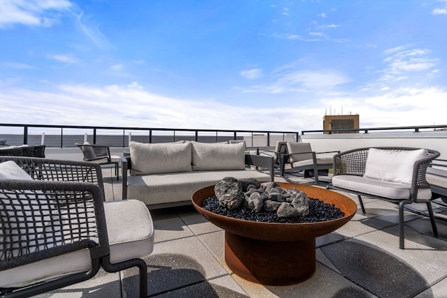 view of patio / terrace featuring a balcony and an outdoor hangout area