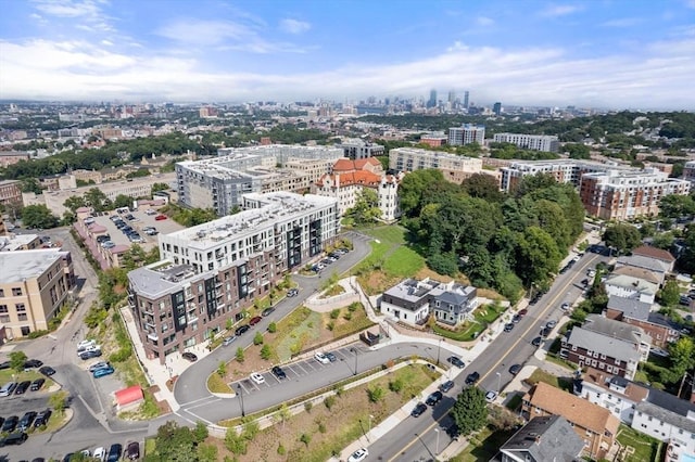 aerial view featuring a city view