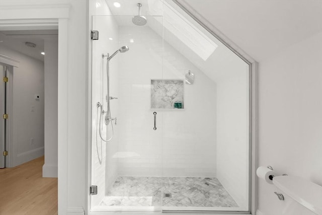 23 Union St Unit 2, Salem, MA 01970 - full bath featuring a shower stall and wood finished floors