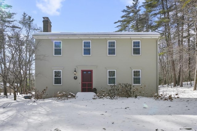 colonial house with a chimney