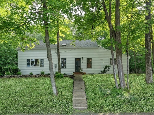 17 High St, Merrimac, MA 01860 - view of front of property with a front yard and a shingled roof