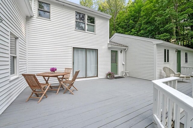 17 High St, Merrimac, MA 01860 - wooden deck featuring outdoor dining area