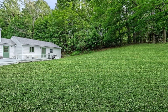 17 High St, Merrimac, MA 01860 - view of green lawn with a deck