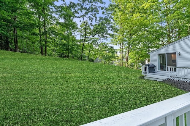 17 High St, Merrimac, MA 01860 - view of green lawn with a deck